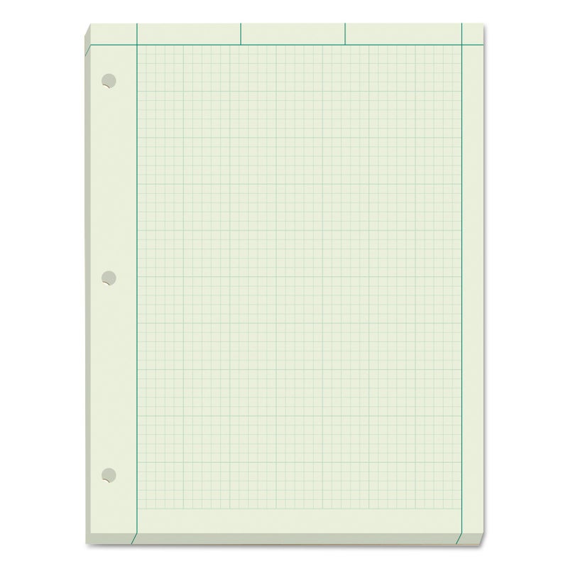 TOPS Engineering Computation Pad, 8-1/2" x 11", Glue Top, 5 x 5 Graph Rule on Back, Green Tint Paper, 3-Hole Punched, 200 Sheets (35502) - Image 4
